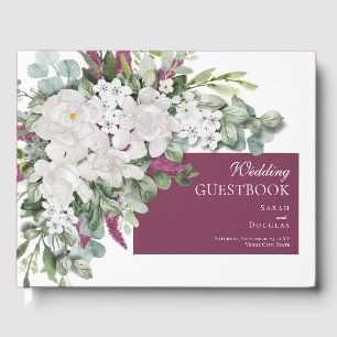Gardenia / Snapdragon Purple Wedding Guest Book