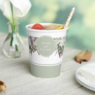 Gardenia / Snapdragon Wedding Sage Paper Cup
