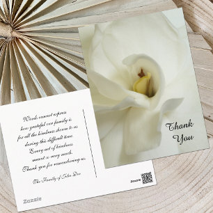 Gardenia Sympathy Thank You Postcard