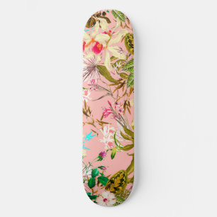 Gardenia Vintage Botanical Nature Pattern Skateboard