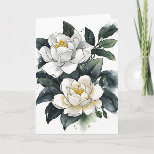 Gardenia - Watercolor flowers Card