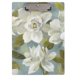 Gardenias on Slate Blue Clipboard