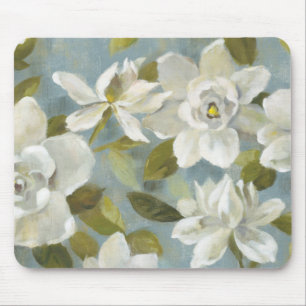 Gardenias on Slate Blue Mouse Pad