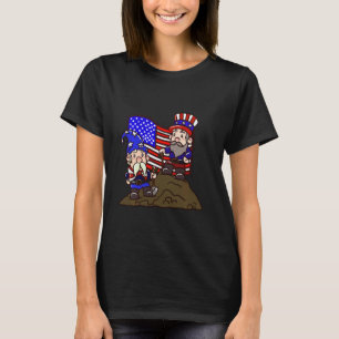 Gardening 4\4th Of July Gnomes American Usa Patri T-Shirt