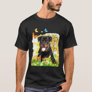 Gardening 4\Cute Rottweiler Dog In The Garden Full T-Shirt