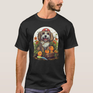 Gardening 4\Happy smiling gardening Dog with Herbs T-Shirt
