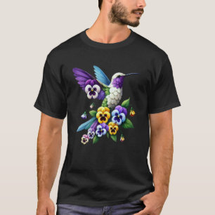 Gardening 4\Pansies Hummingbird Pansy Flower Garde T-Shirt