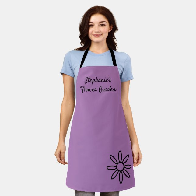 Gardening apron, pretty, lavender, simple, custom apron (Worn)