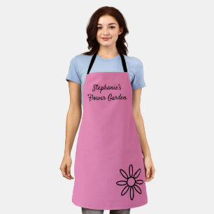 Gardening apron, pretty, pink, simple, custom apron