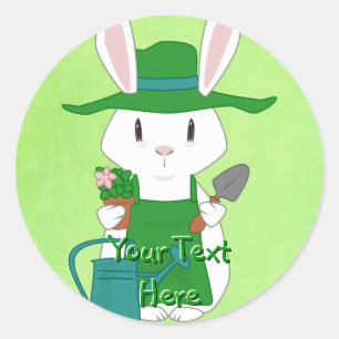 Gardening Bunny Stickers