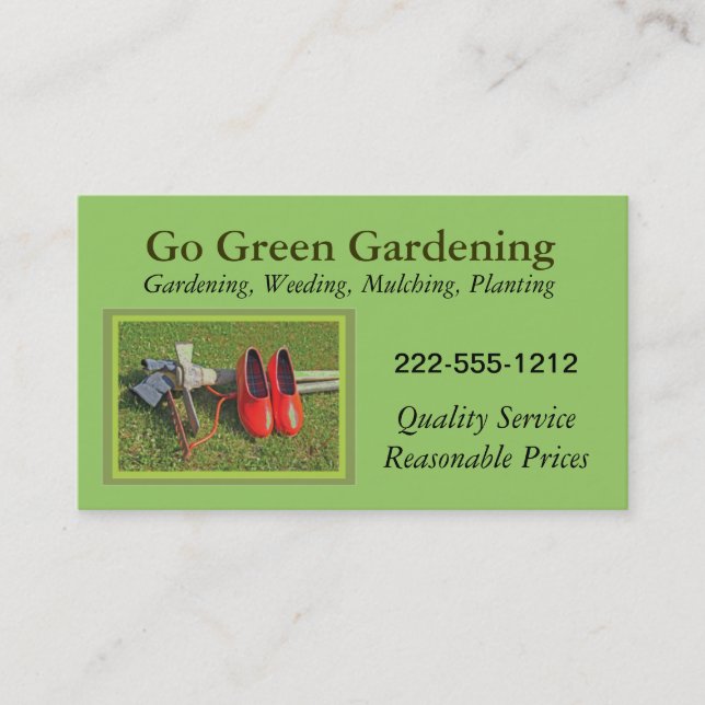 Gardening Business Card with tools customisable (Front)