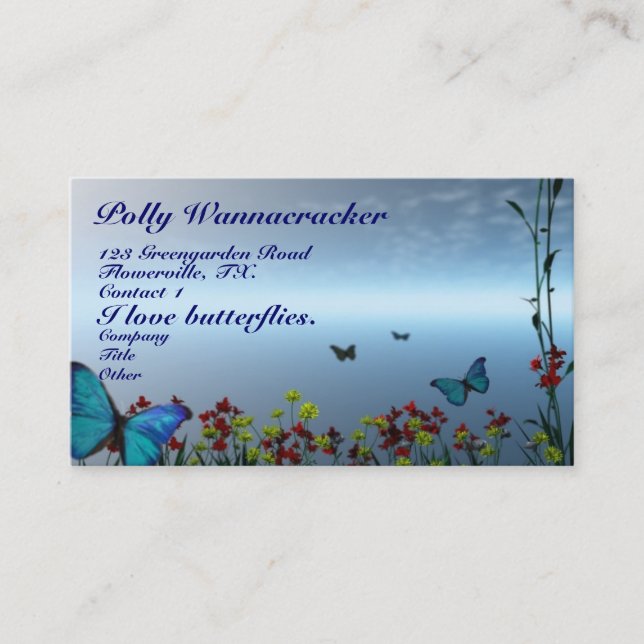 Gardening Butterflies Business Card (Front)