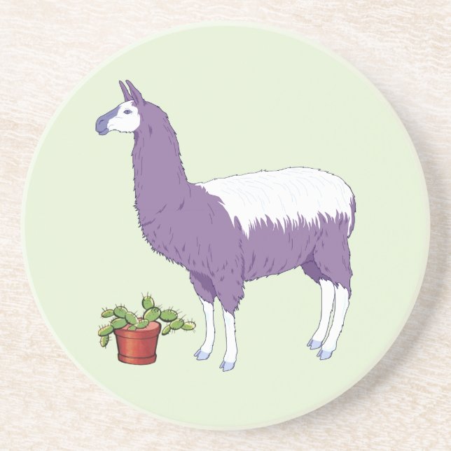 Gardening Cactus Plant Llama Coaster (Front)