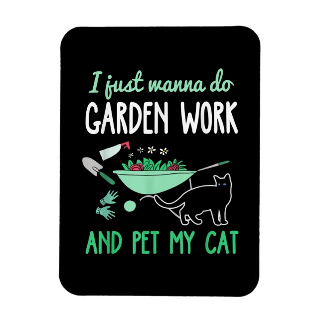 Gardening Cat Lover | Funny Garden Work Gift Magnet (Vertical)