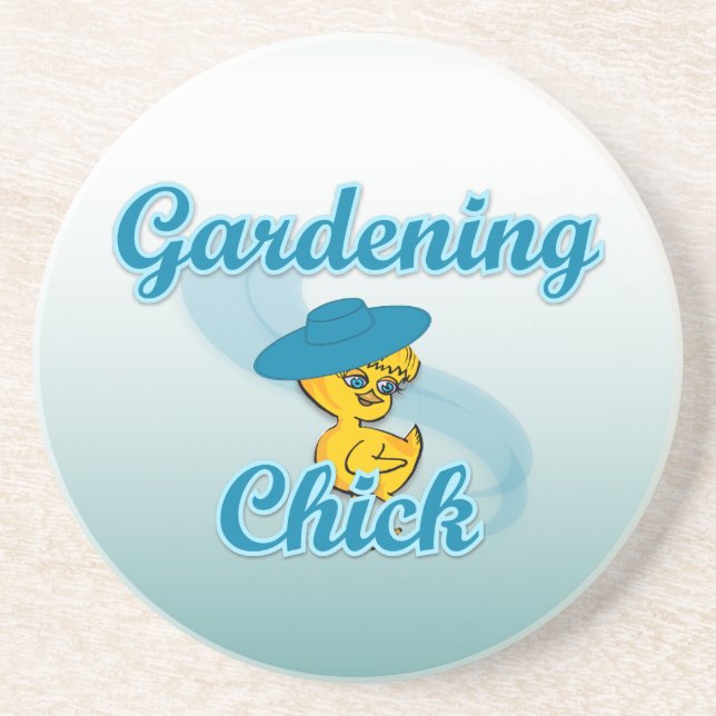 Gardening Chick #3 Coaster (Front)