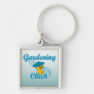 Gardening Chick #3 Key Ring