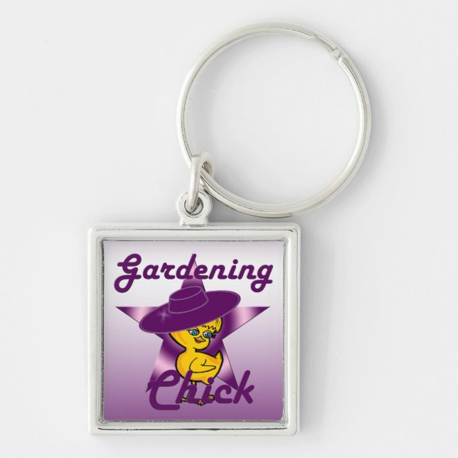 Gardening Chick #9 Key Ring (Front)