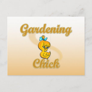 Gardening Chick Postcard