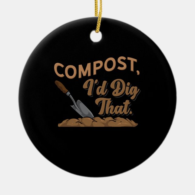 Gardening Compost Gardener Gift Ceramic Tree Decoration (Front)
