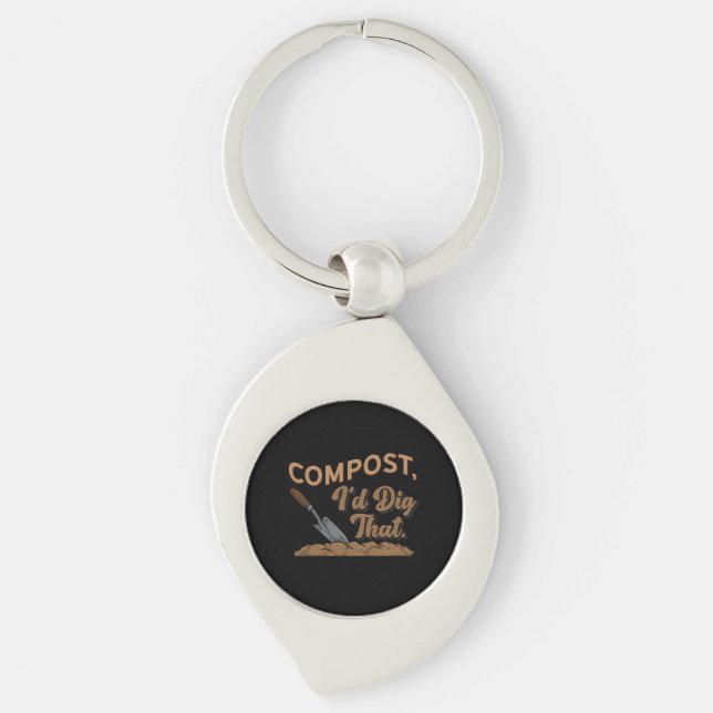 Gardening Compost Gardener Gift Key Ring (Front)