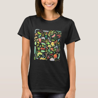 Gardening Cute Caterpillars with Fruits Flowers fo T-Shirt