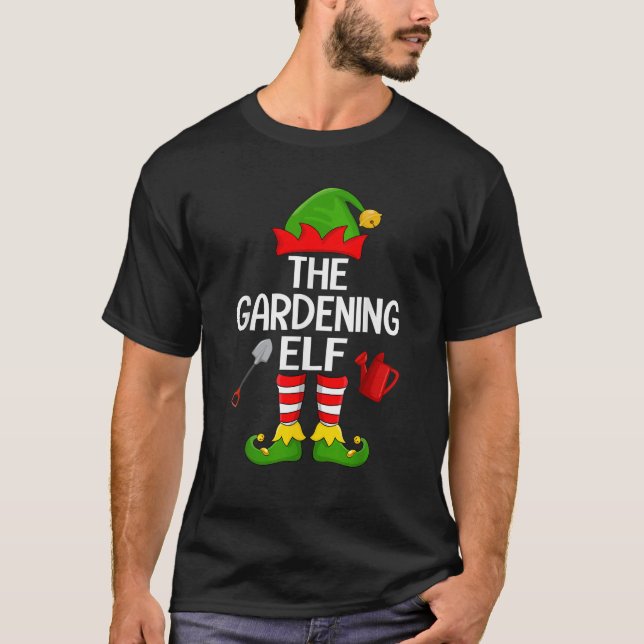 Gardening Elf Xmas Family Matching Elf Squad Chris T-Shirt (Front)