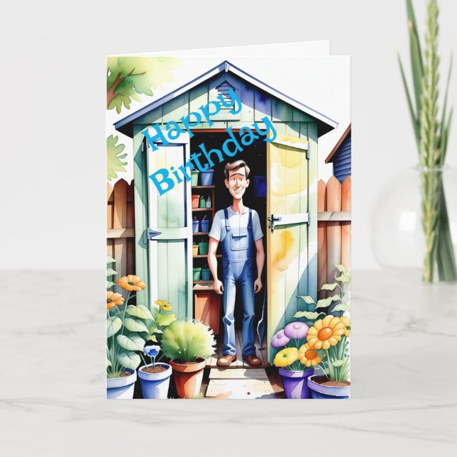 Gardening Enthusiasts Happy Birthday Card (Front)
