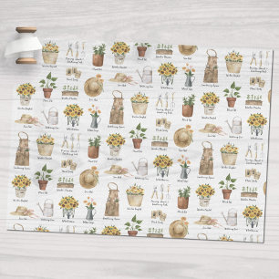 Gardening Essential Watercolor Sunflower Pattern Tissue Paper