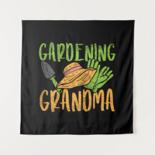 Gardening Grandma Tapestry