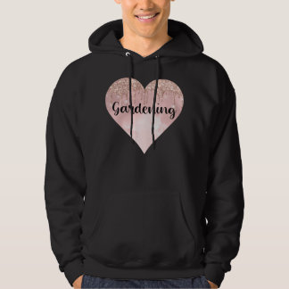 Gardening hobby in glitter heart hoodie