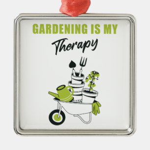 Gardening is my therapy Funny Cute Gardener Plant Metal Tree Decoration