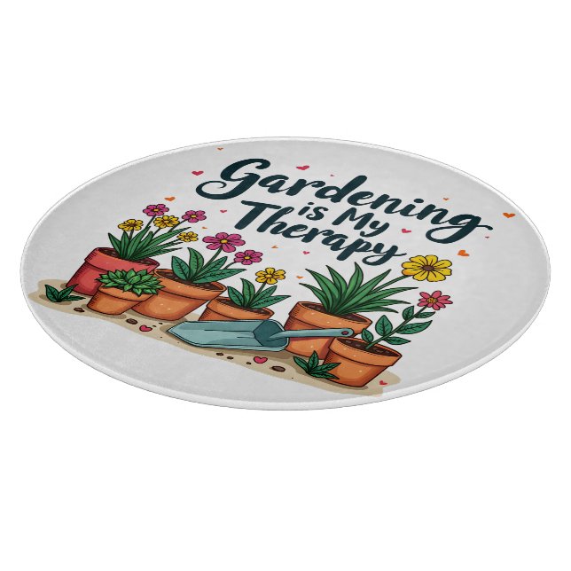 Gardening Is My Therapy Gardener Gardening Plant  Cutting Board (Corner)
