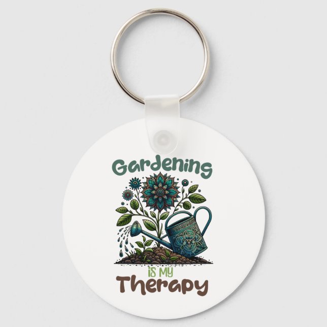 Gardening is my Therapy Keychain (Front)