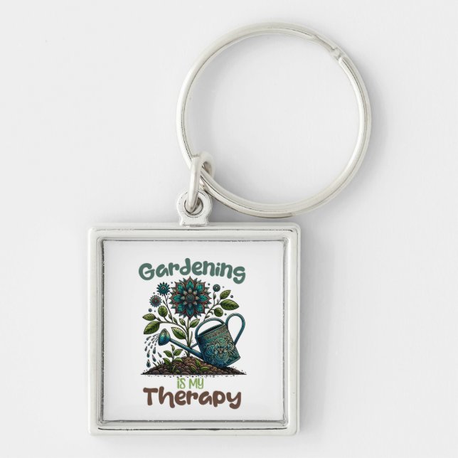 Gardening is my Therapy Keychain (Front)