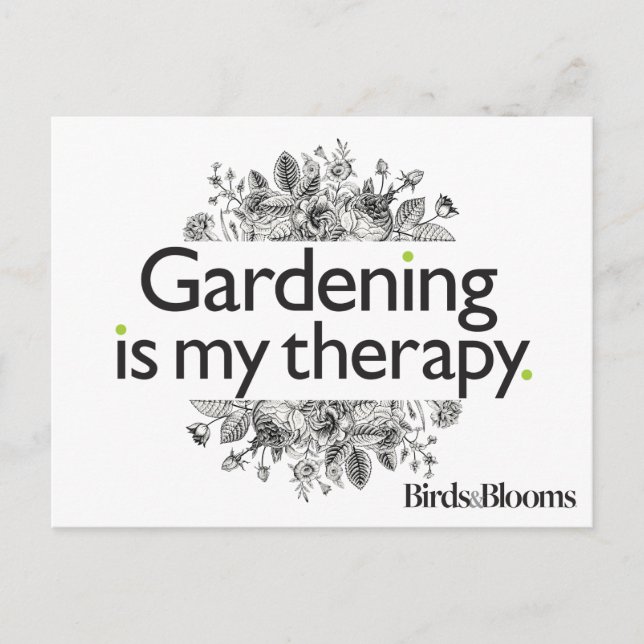 Gardening is my therapy postcard (Front)