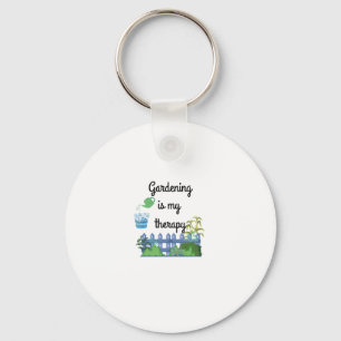 Gardening Is My Therapy Sticker  Key Ring