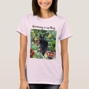 Gardening is my Thing Cat in Garden Custom T-Shirt