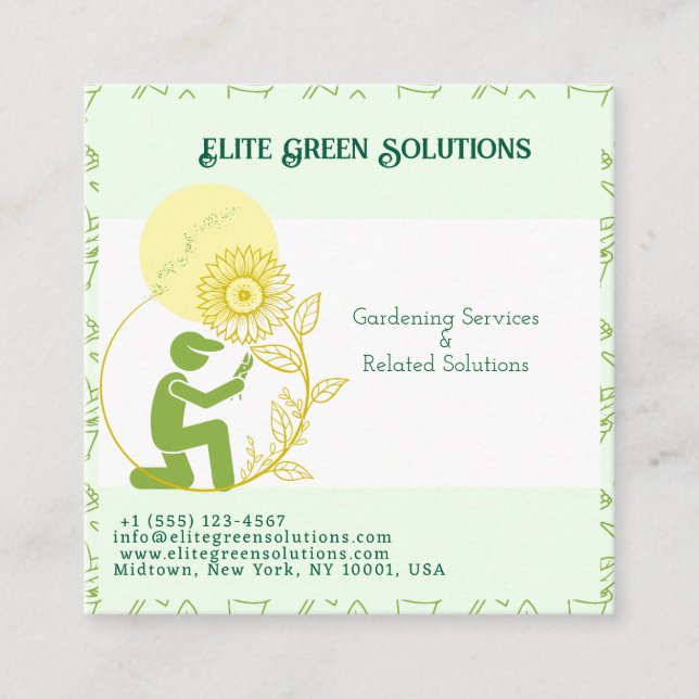 Gardening & Landscaping Solutions Business Card (Front)