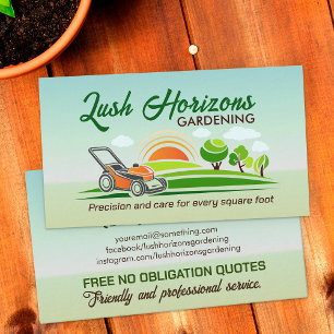 Gardening Lawn Care Landscaping  Business Card