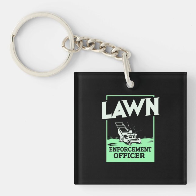 Gardening Lawn Mower Gift Key Ring (Front)