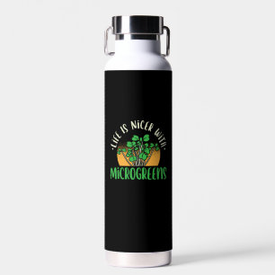 Gardening - Life With Microgreens Water Bottle