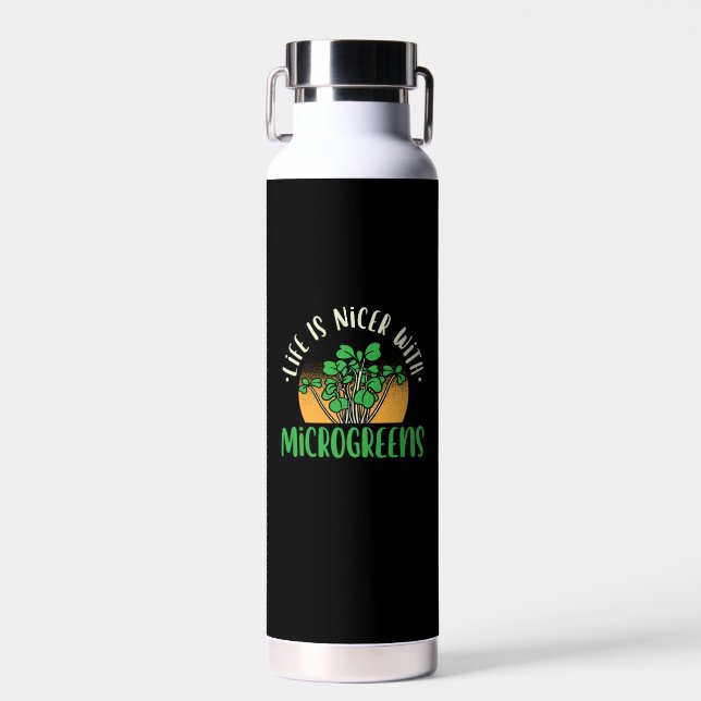 Gardening - Life With Microgreens Water Bottle (Front)