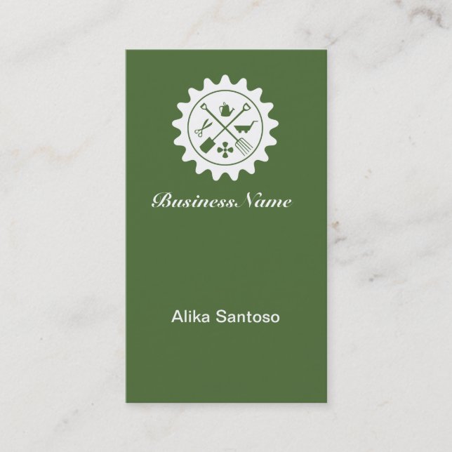 Gardening Logo Business Card (Front)