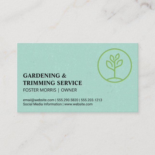 Gardening Logo | Sprouting Plant Business Card (Front)
