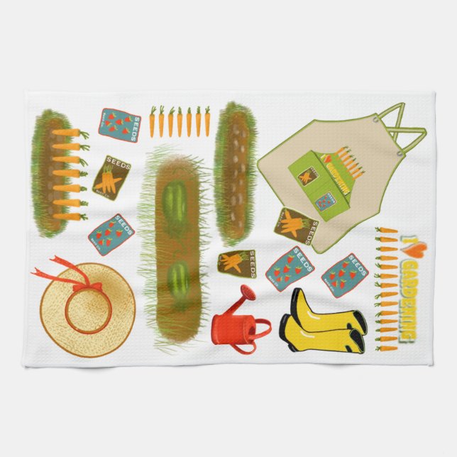 Gardening Love Tea Towel (Horizontal)