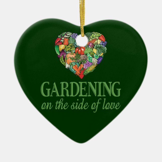 Gardening on the Side of Love Ceramic Tree Decoration (Front)
