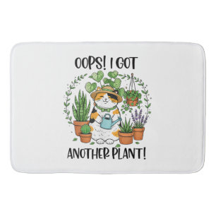 Gardening Planting Cat Oops I Got Another Plant Bath Mat