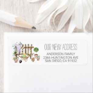 Gardening Planting New Roots Address Label