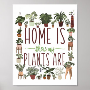 Gardening Potted Home Is Where My Plants Are Poster