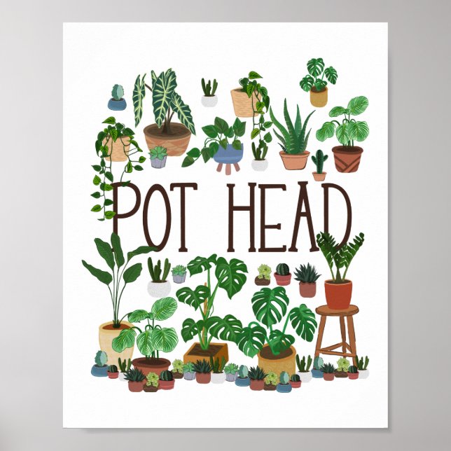 Gardening Potted Plant Pot Head Poster (Front)